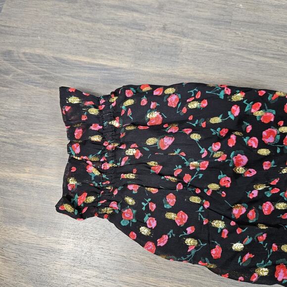 J. Crew Women’s Dress Ruffle Knee Length Clip Dot Floral Long Sleeve 12 - Picture 7 of 8